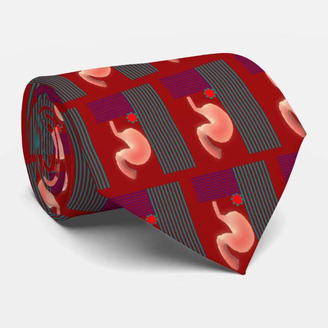 Corbata Gastroenterólogo Mens Artsy Stomach Design (Enrollado)