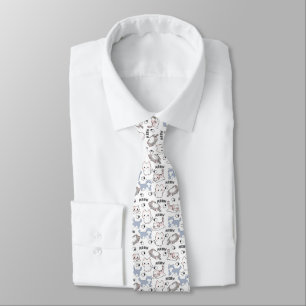 Corbata Gatitos Gorditos y Corazones Meow