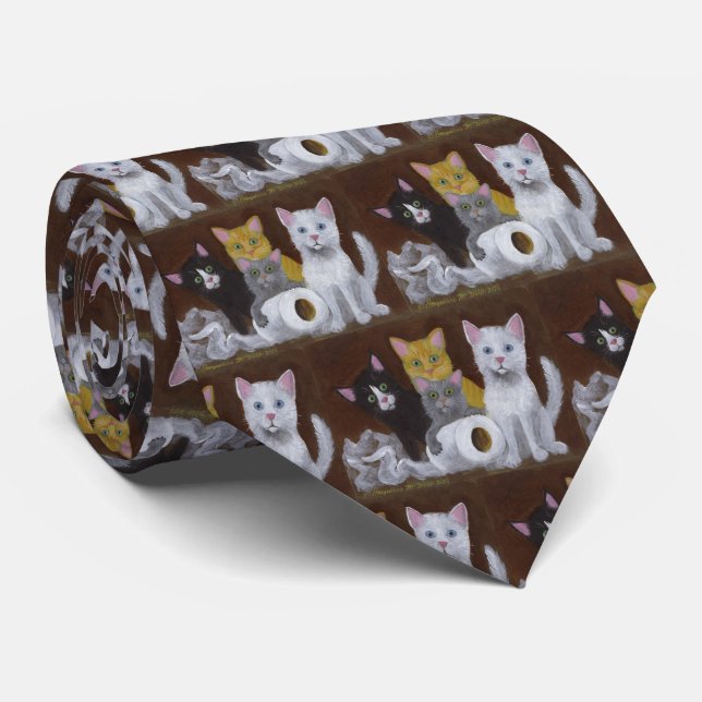 Corbata Gatitos juguetones (Enrollado)