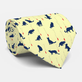 Corbata Gatitos lindos azules y peces rojos