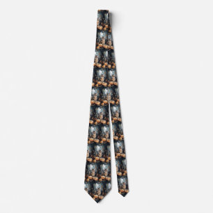 Corbata Gato Bengal Halloween con calabazas espeluznante