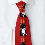 Corbata Gato de Navidades sarcásticos<br><div class="desc">Un gracioso sarcástico,  fastidiado y poco entusiasta gato de esmoquin blanco y negro con Navidades que ríe. Ho ho ho,  y todas esas cosas.</div>