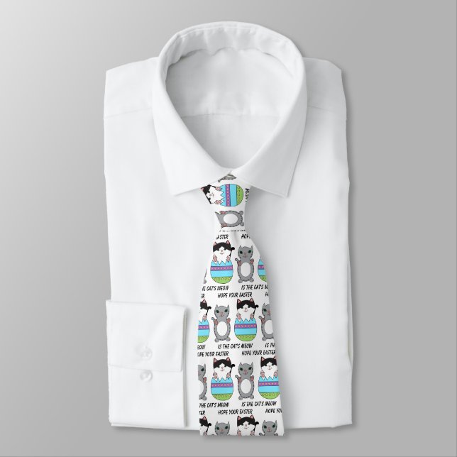 Corbata Gato de Pascua Kitty Meow Gracioso (Atado)