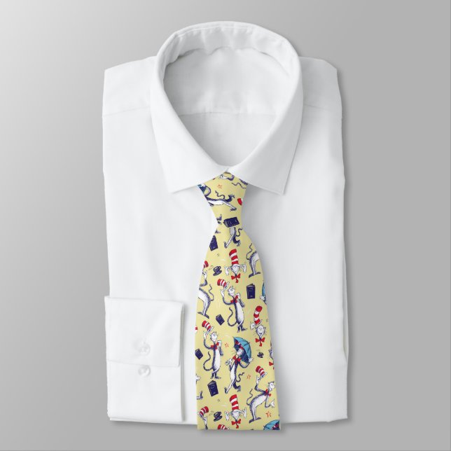 Corbata Gato en el sombrero | Patrón Amarillo (Atado)