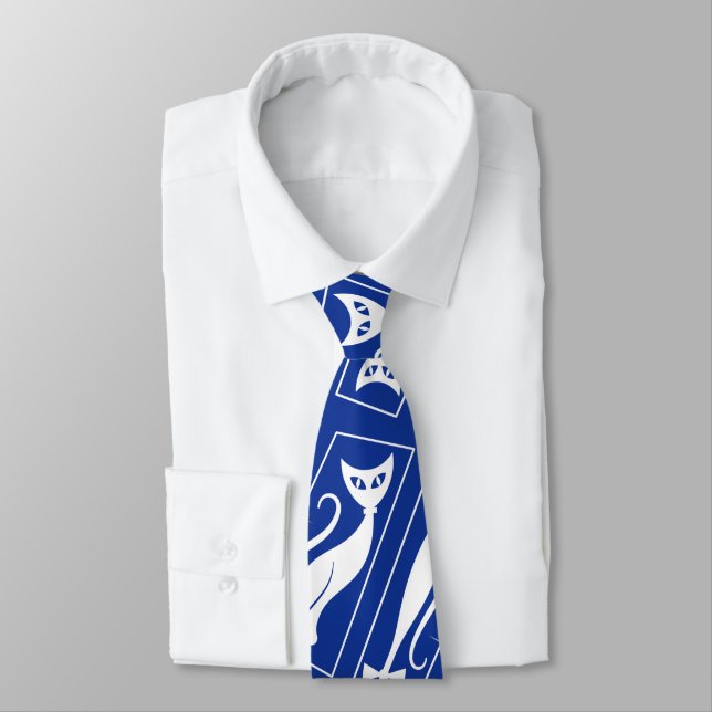 Corbata Gato fresco estrella atómica de mediados de siglo  (Atado)