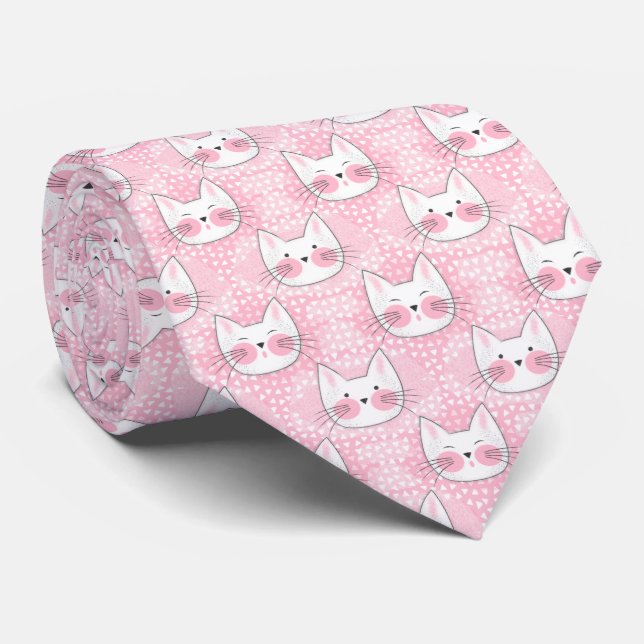Corbata Gato gatito gatito con queso rosa (Enrollado)