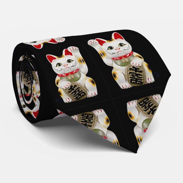Corbata Gato japonés de buena suerte (Enrollado)