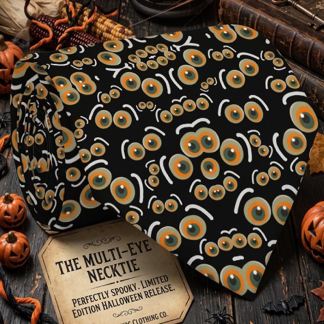 Corbata Gato Miedoso Patrón de Ojos de Halloween Boo (Subido por el creador)