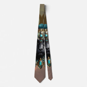 Corbata Gato místico de Egipto, negro como la noche,