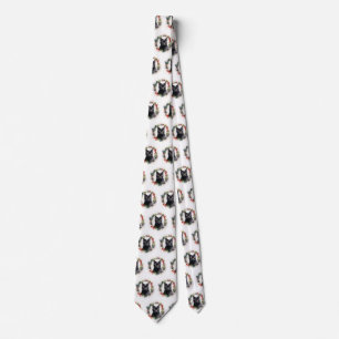 Corbata Gato Negro Corona de Navidad Gatito Festivo
