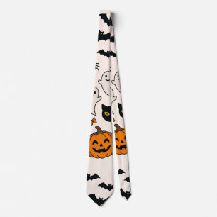 Corbata Gato Negro de Halloween y Casa Embrujada de Calaba