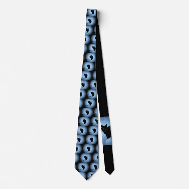 Corbata Gato negro en la nieve (Anverso)
