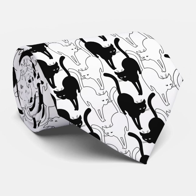 Corbata Gato negro viernes (Enrollado)