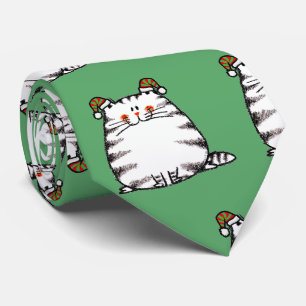 Corbata Gato Regordete Lindo con Dos Sombreros de Navidad