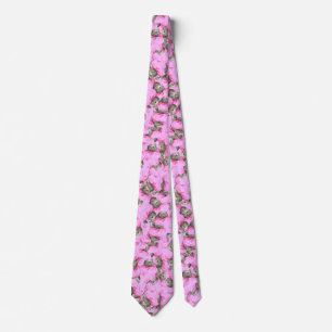 Corbata Gato rosa divertido personalizado