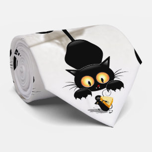 Corbata Gato y ratón con personajes de dibujos animados di