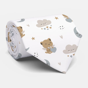 Corbata Gatos ángeles Kawaii y nubes (1)