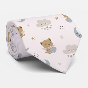 Corbata Gatos ángeles Kawaii y nubes (2)