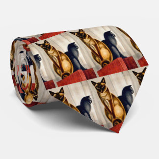 Corbata Gatos Art Deco
