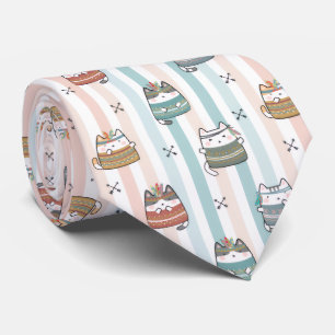 Corbata Gatos boho patrón tribal