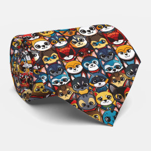 Corbata Gatos de Anime Kawaii Chibi Superhéroes Lindos