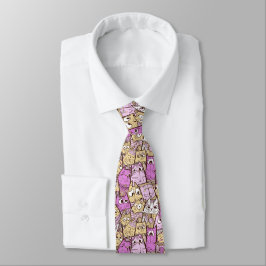 Corbata Gatos de Dibujos Animados Divertidos