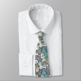 Corbata Gatos de Dibujos Animados Divertidos
