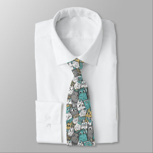 Corbata Gatos de Dibujos Animados Divertidos