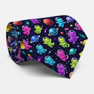 Corbata Gatos Espaciales Planetas Intergalácticos Sistema