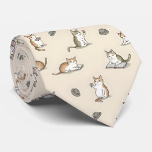 Corbata Gatos Literarios Adorables Leyendo Libros