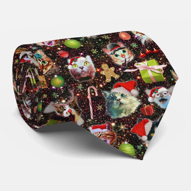 Corbata Gatos navidades en galaxia espacial tardan diverti (Enrollado)