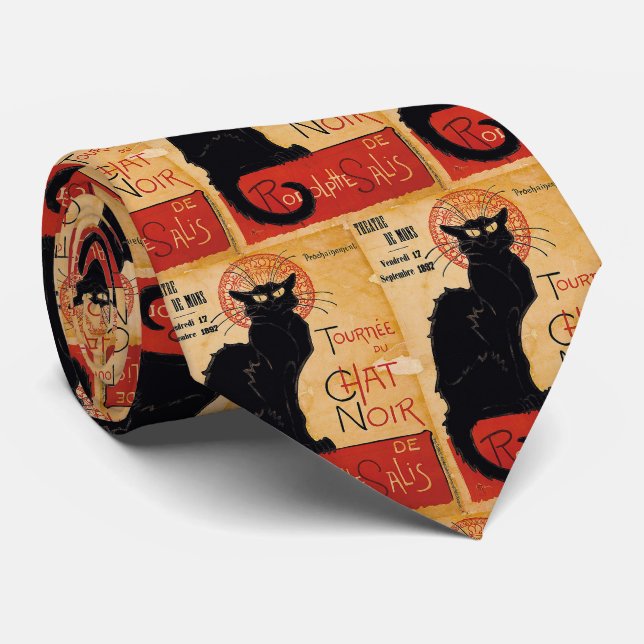 Corbata Gatos negros (Enrollado)