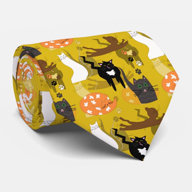 Corbata Gatos tan diferentes. (Enrollado)