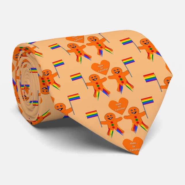 Corbata Gay Men Navidades Gingerbread Pareja (Enrollado)