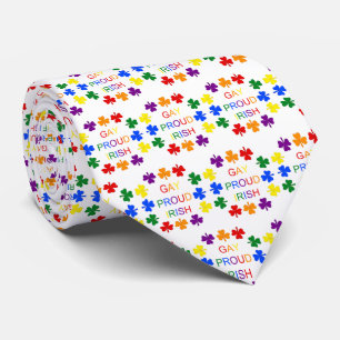 Corbata Gay Proud Irlandés LGBT Rainbow Shamrock