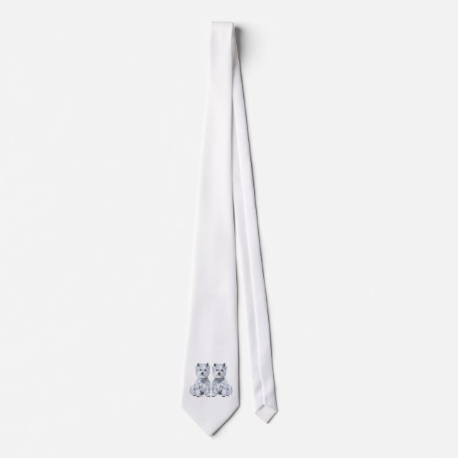 Corbata ¡Gemelos Terrier West Highland Blanco! (Anverso)