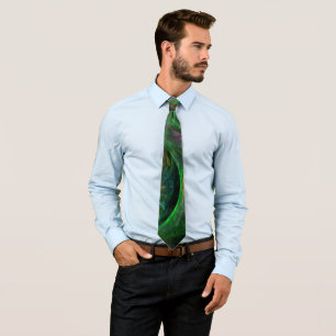 Corbata Génesis Green Abstract Art Tie