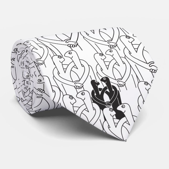 Corbata Gente feliz (patrón blanco) (Enrollado)