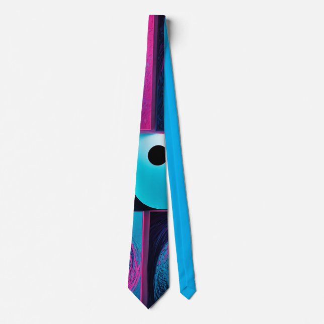 Corbata Geometría azul rosado (Anverso)