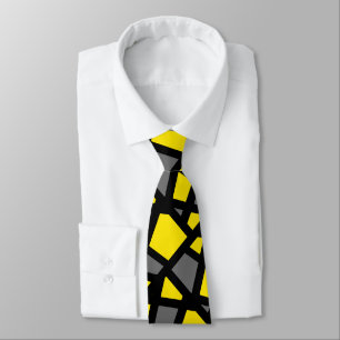 Corbata Geometría de abstracto gris amarillo negro