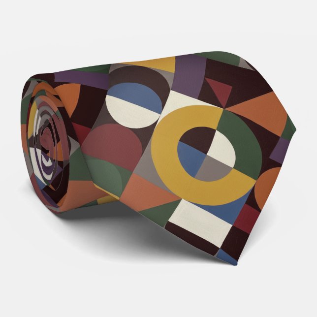 Corbata Geometría de Color Bauhaus (Enrollado)