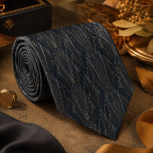 Corbata Geometría de Deco Platino Lujo Moderno Arte Deco