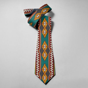 Corbata Geometría de mosaico de patrón nativo estilo triba