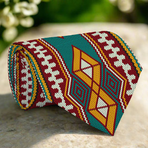 Corbata Geometría del patrón nativo Mosaico Estilo étnico