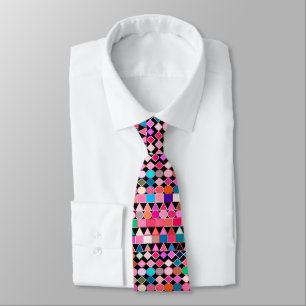 Corbata Geometría tribal moderna, colores de joyas en neg