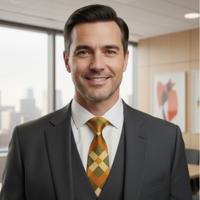 Corbata Geometric Pattern with Earth Tones (Subido por el creador)