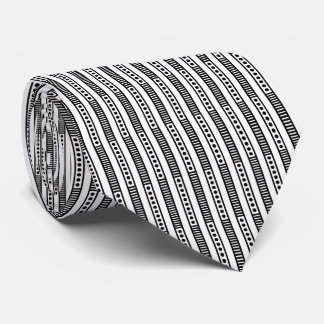 Corbata Geométrica abstracta 030724 - Blanco y negro