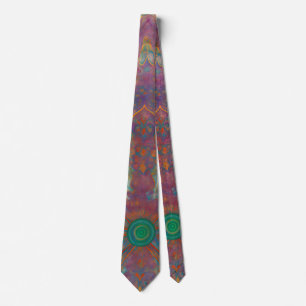 Corbata geométrica caleidoscópica psicodélica