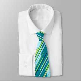 Corbata geométrica de franjas diagonales en azul t