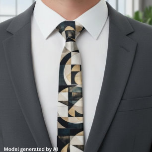 Corbata geométrica moderna de mediados de siglo
